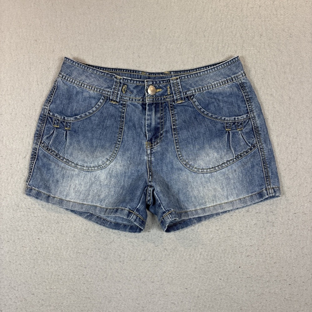 VTG Union Bay Women Shorts Denim Size 5 Y2K Back Flap Pockets